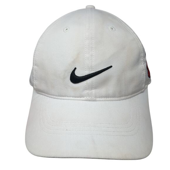 Nike Golf Spartan Strapback Baseball Cap White One Size Adjustable Embroidered - Picture 1 of 9